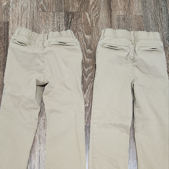 Boys Childrens Place 2 pair Pull on Khaki uniform pants size 4 - Picture 6 of 13